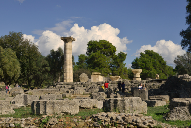 是奥林匹亚遗址中现存最古老的建筑,建于公元前600年左右.